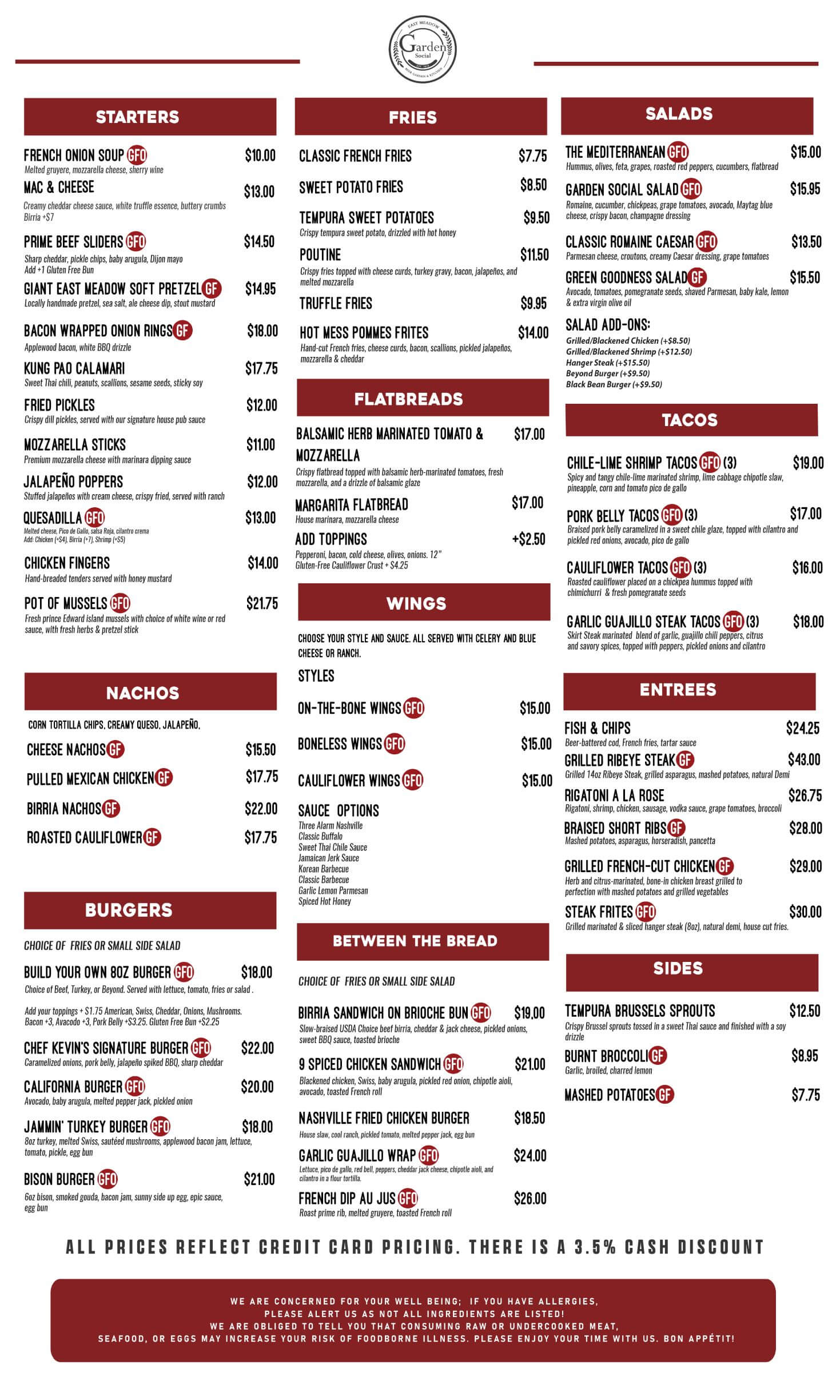 Dinner Menu